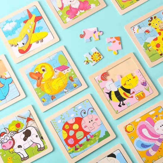 Custom eco Montessori 2D wooden educational puzzle