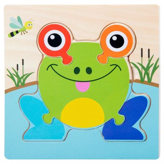 Custom eco Montessori 2D wooden educational puzzle