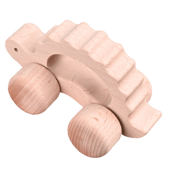 Wooden baby educational toy car with smooth finish