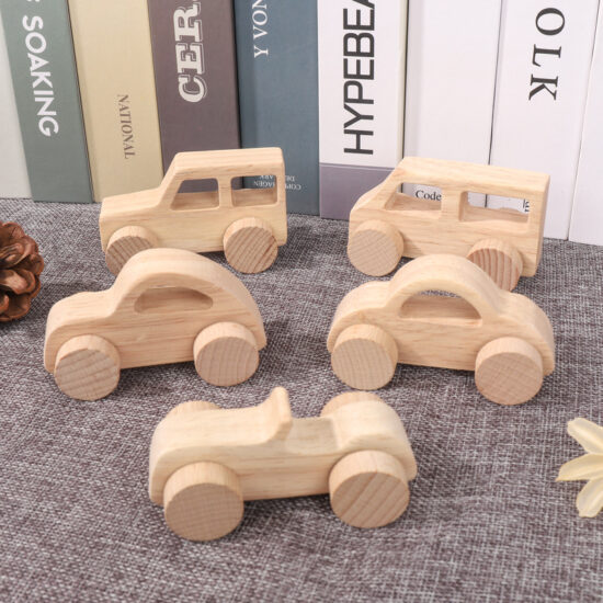 Wooden Montessori push car toy set for toddlers