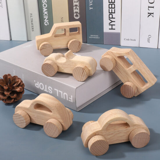 Wooden Montessori push car toy set for toddlers