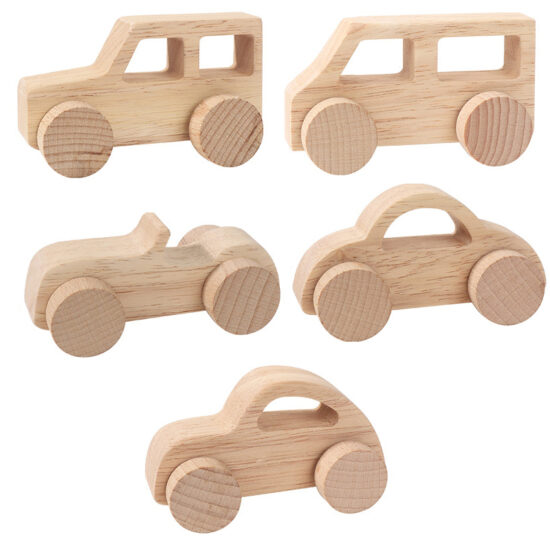 Wooden Montessori push car toy set for toddlers