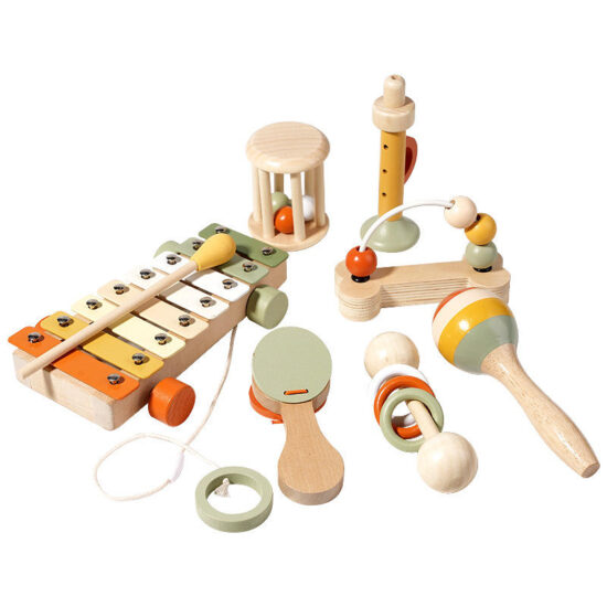 Baby musical instrument set with wooden percussion toys