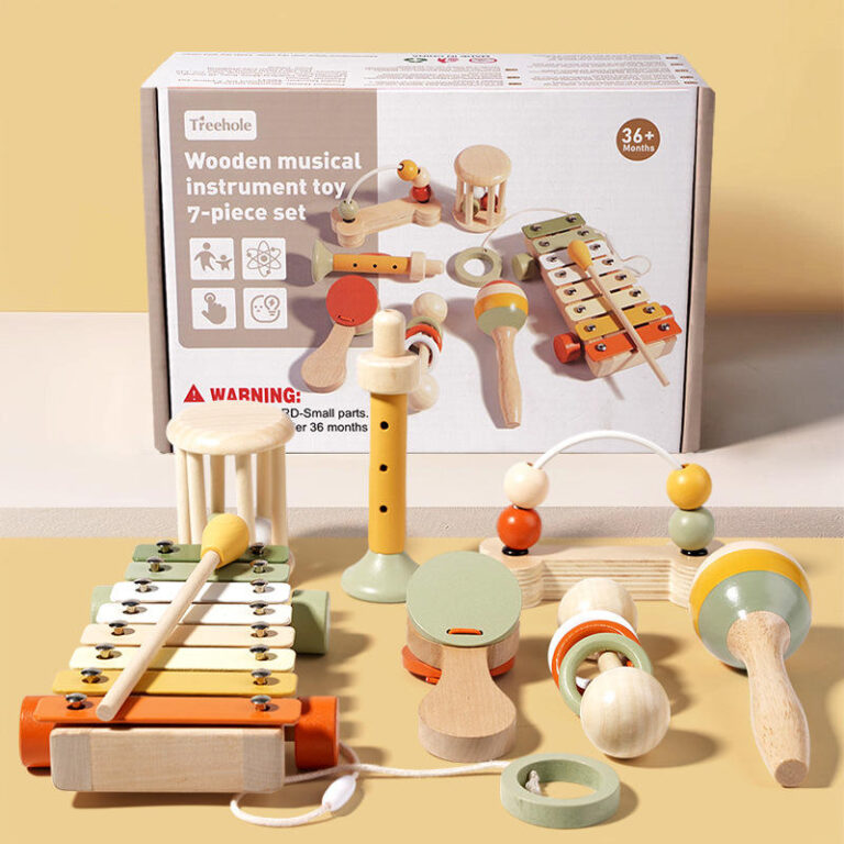 Baby musical instrument set with wooden percussion toys