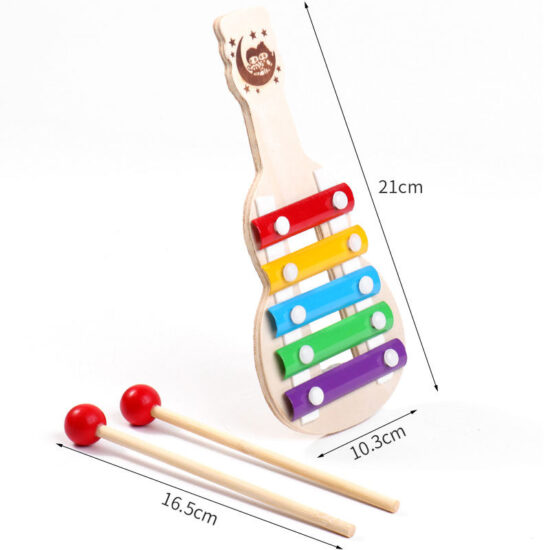 Colorful Montessori wooden xylophone toy for toddlers