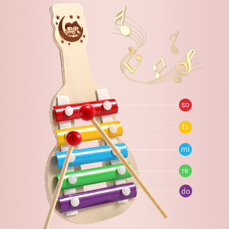 Colorful Montessori wooden xylophone toy for toddlers