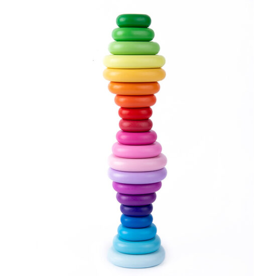Colorful rainbow stacking stones toy for toddlers