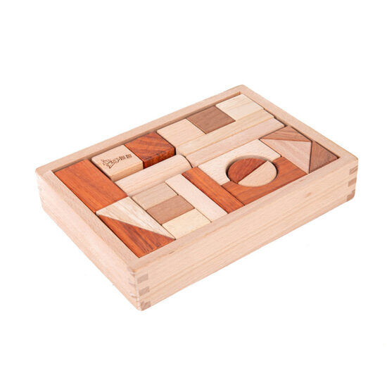 Large natural wood castle blocks for toddlers