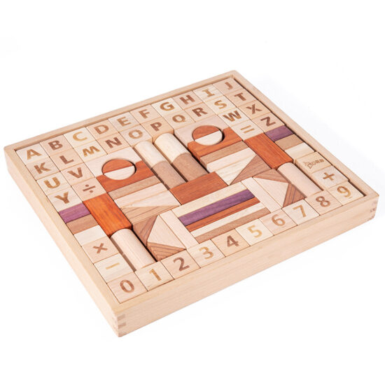Large natural wood castle blocks for toddlers