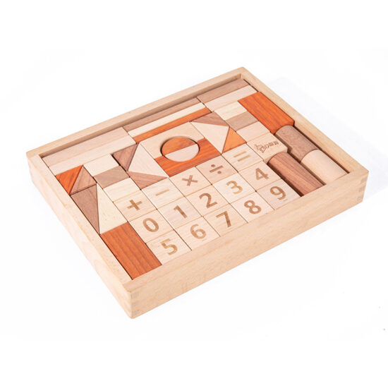 Large natural wood castle blocks for toddlers