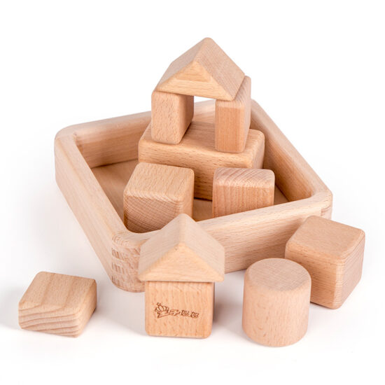 Large natural wood castle blocks for toddlers