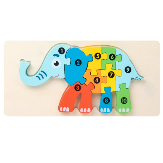 Montessori wooden animal puzzle blocks for toddlers – Early learning toy