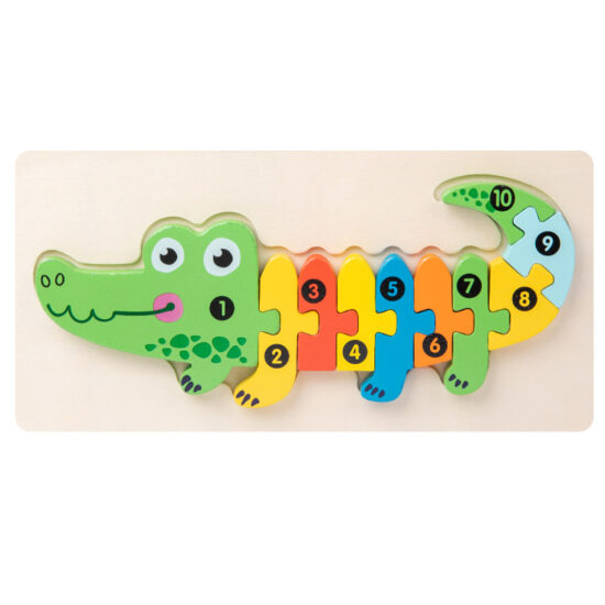 Montessori wooden animal puzzle blocks for toddlers – Early learning toy