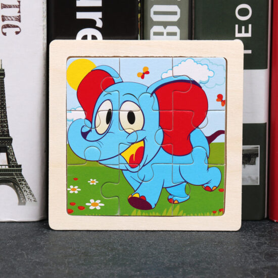 Wooden animal puzzle for toddlers with 9 pieces, perfect for early learning