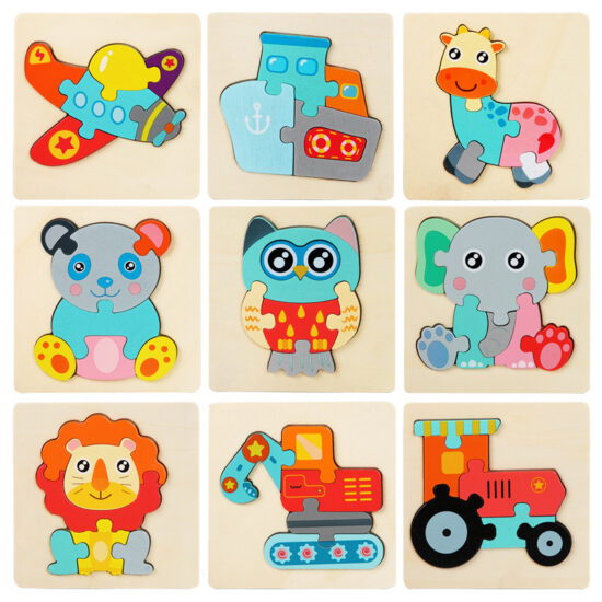 Wooden animal puzzle for toddlers enhancing early learning skills