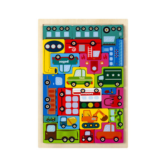 Wooden animal Tetris puzzle toy for children