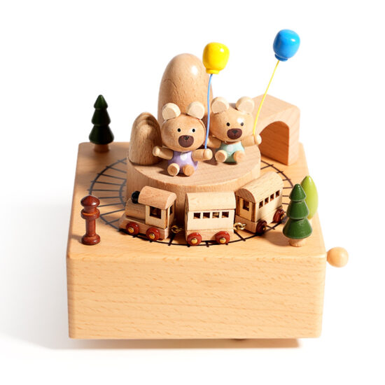 Romantic wooden carousel music box for kids and girls