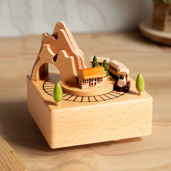 Romantic wooden carousel music box for kids and girls
