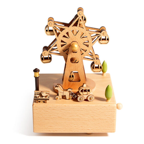 Romantic wooden carousel music box for kids and girls