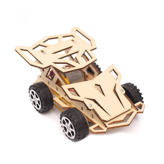 Wooden solar-powered 3D puzzle truck for kids