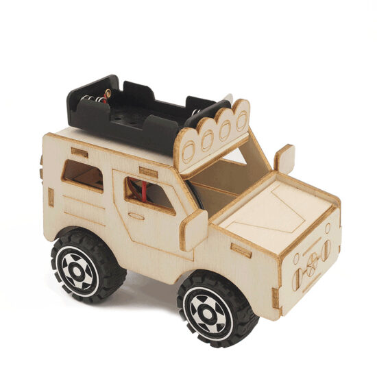 Wooden solar-powered 3D puzzle truck for kids