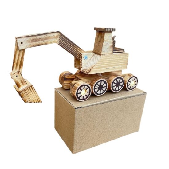 Wooden engineering vehicle toy excavator model for boys
