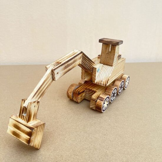 Wooden engineering vehicle toy excavator model for boys