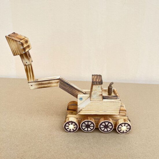Wooden engineering vehicle toy excavator model for boys