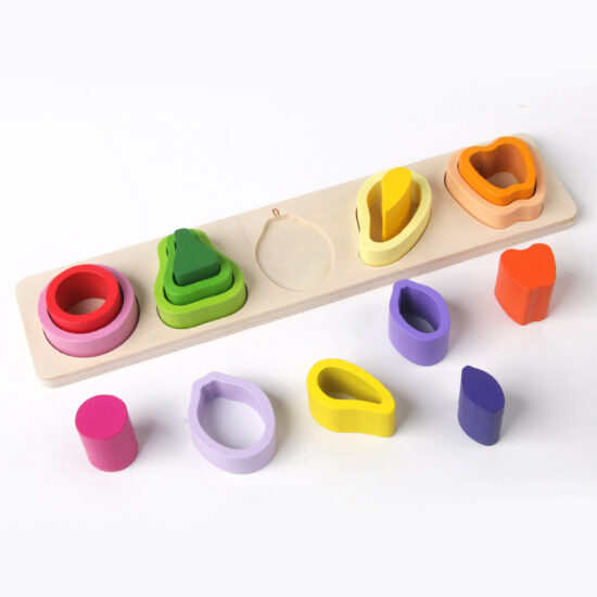 Montessori wooden shape sorter toy for toddlers