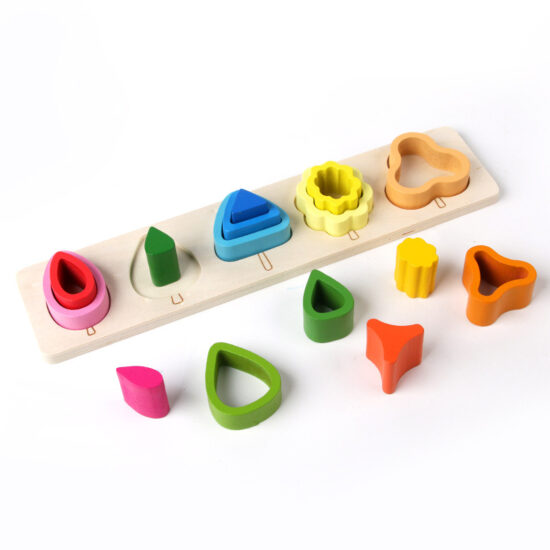 Montessori wooden shape sorter toy for toddlers