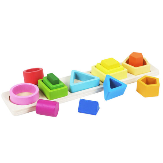Montessori wooden shape sorter toy for toddlers