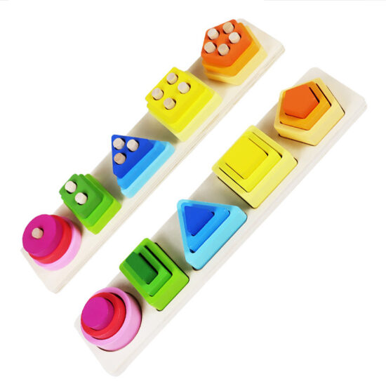 Montessori wooden shape sorter toy for toddlers