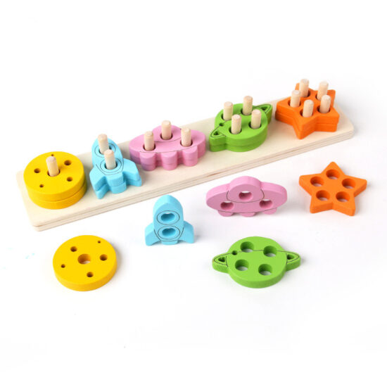 Montessori wooden shape sorter toy for toddlers