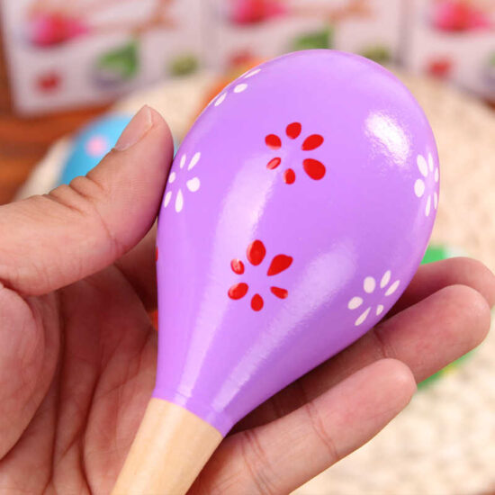 Kids wooden maracas percussion toy for early music learning
