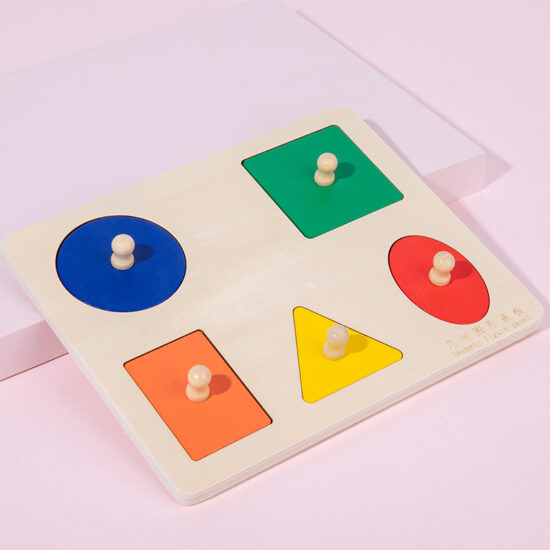Montessori shape matching puzzle board for toddlers