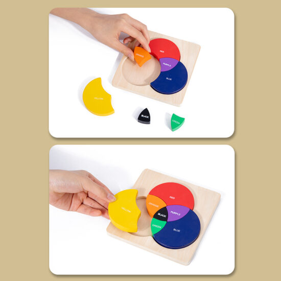 Montessori shape matching puzzle board for toddlers
