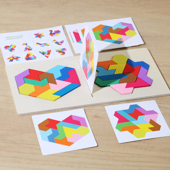  Montessori 2-player wooden matching puzzle game for kids
