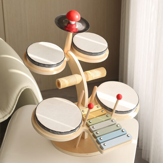 Kids wooden music hammer table with xylophone and Orff design