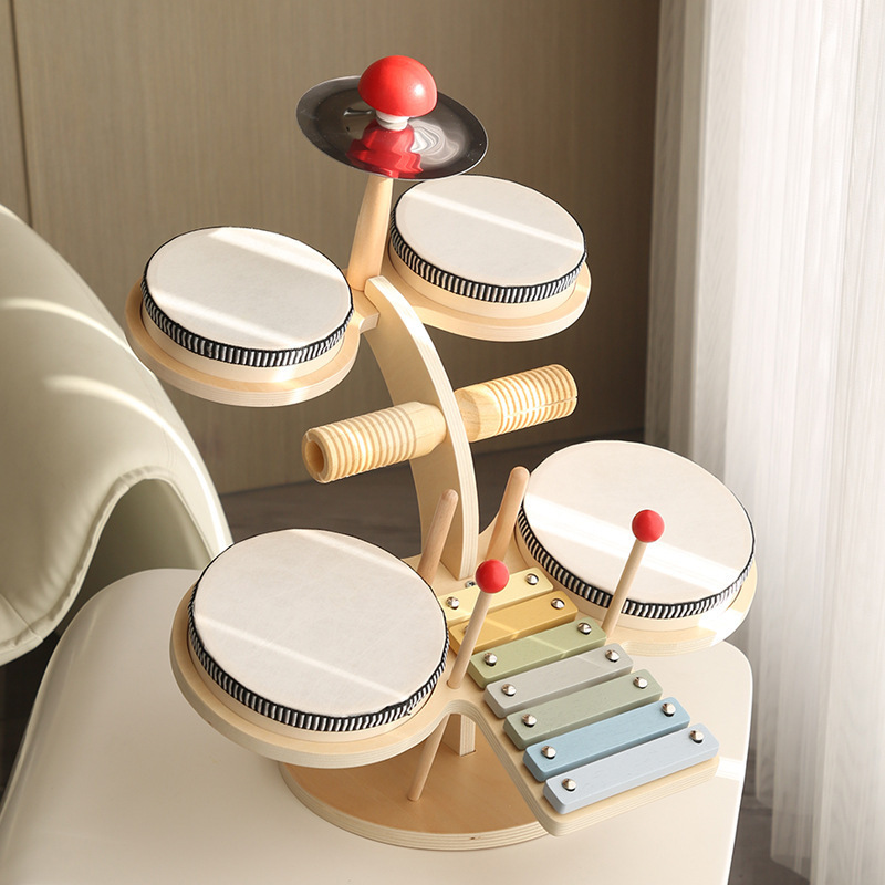 Kids wooden music hammer table with xylophone and Orff design