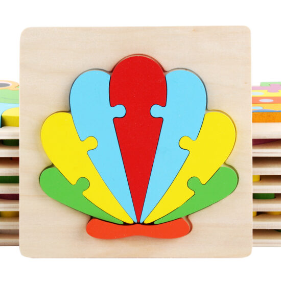 Wooden 3D animal puzzle toy for toddlers and early learning