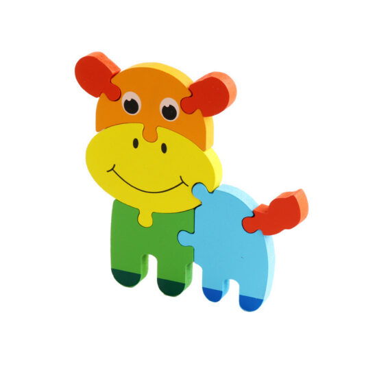 Wooden 3D animal puzzle toy for toddlers and early learning
