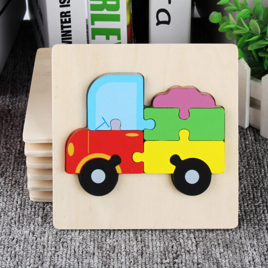 Wooden 3D animal puzzle toy for toddlers and early learning
