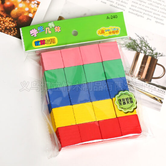 20pcs wooden cube building blocks for kids DIY learning