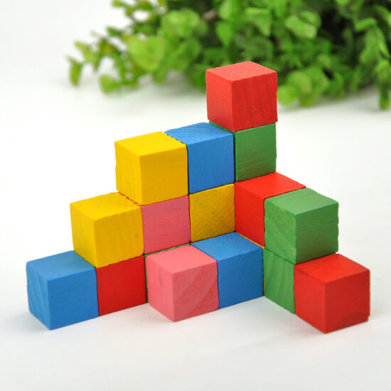 20pcs wooden cube building blocks for kids DIY learning