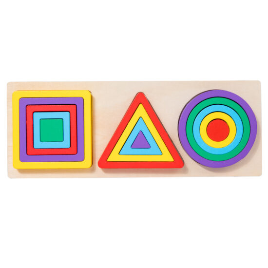 3D wooden shape matching puzzle for toddler early education