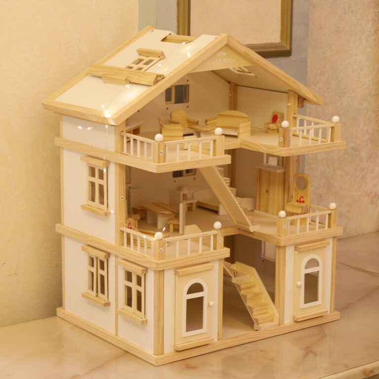 Wooden Princess Dollhouse for Girls