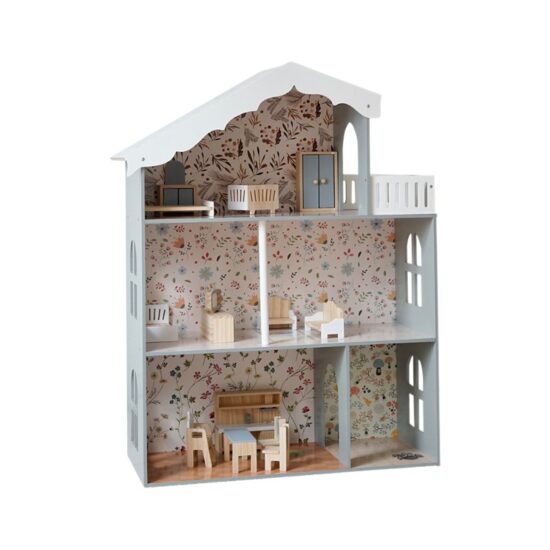 Nordic Wooden Princess Dollhouse with Lights