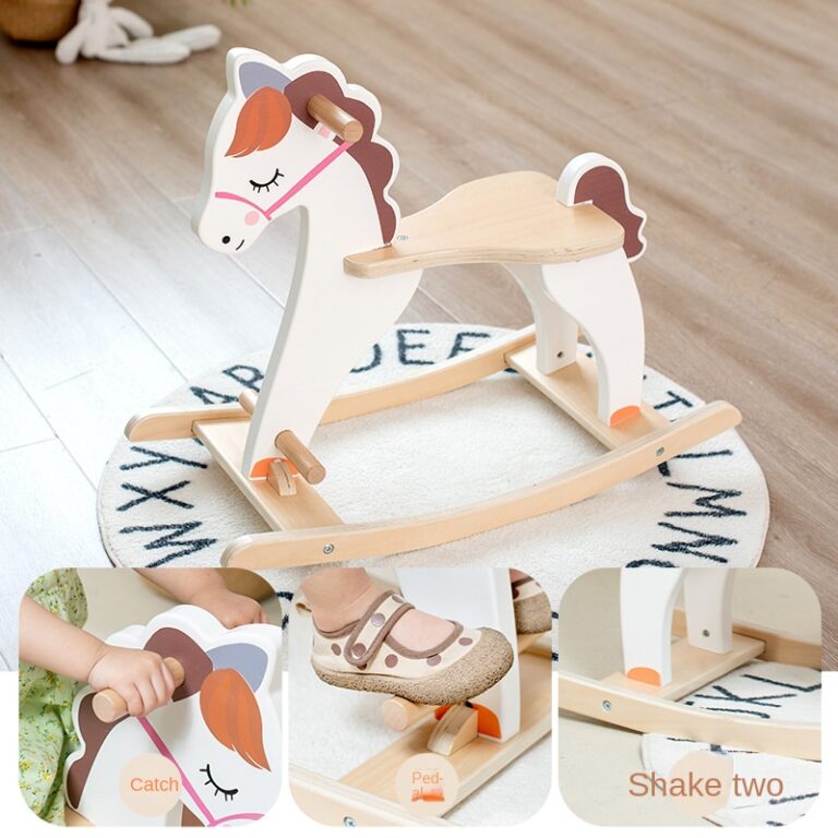 Wooden rocking horse toy for children