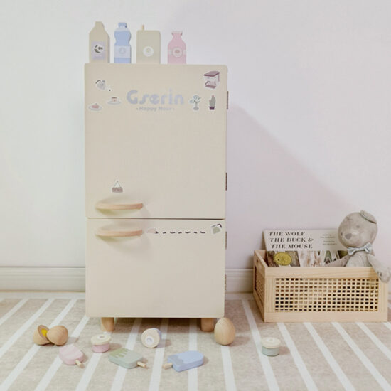 Wooden Kids Play Kitchen Set with Fridge & Oven