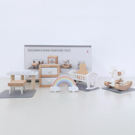 Wooden Kids Play Kitchen Set with Fridge & Oven